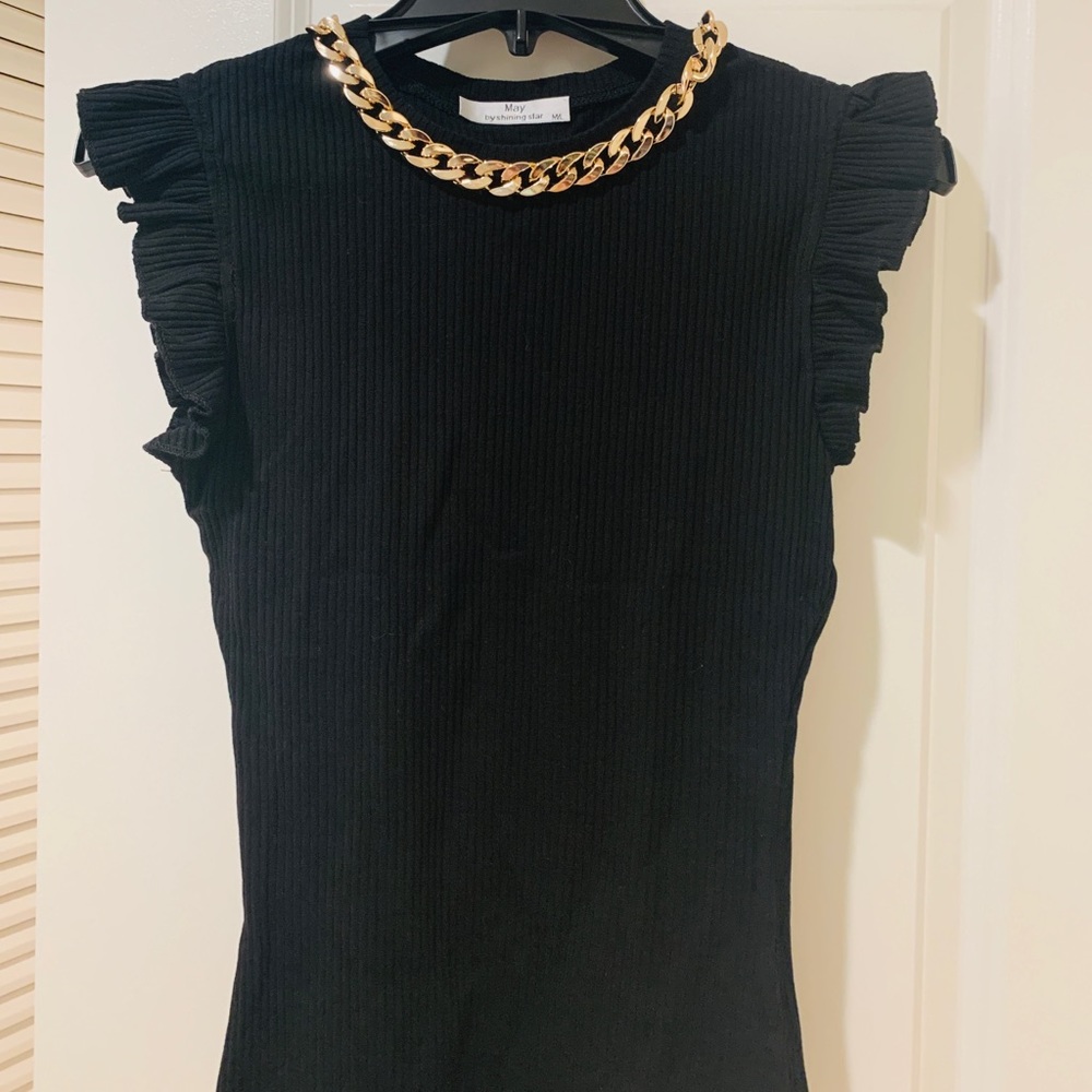 Black top with gold chain